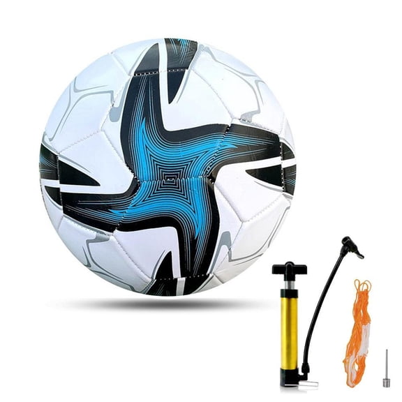 Soccer Ball Size 5 with Pump, Youth Indoor Outdoor Training Football for Kids Boys Girls Adults