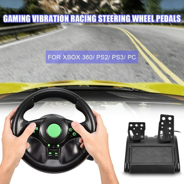 Faginey Racing Wheel Gaming Vibration Racing Steering Wheel Pedals For Xbox 360 Ps2 Ps3 Pc Usb Gaming Wheel Controller Walmart Com Walmart Com