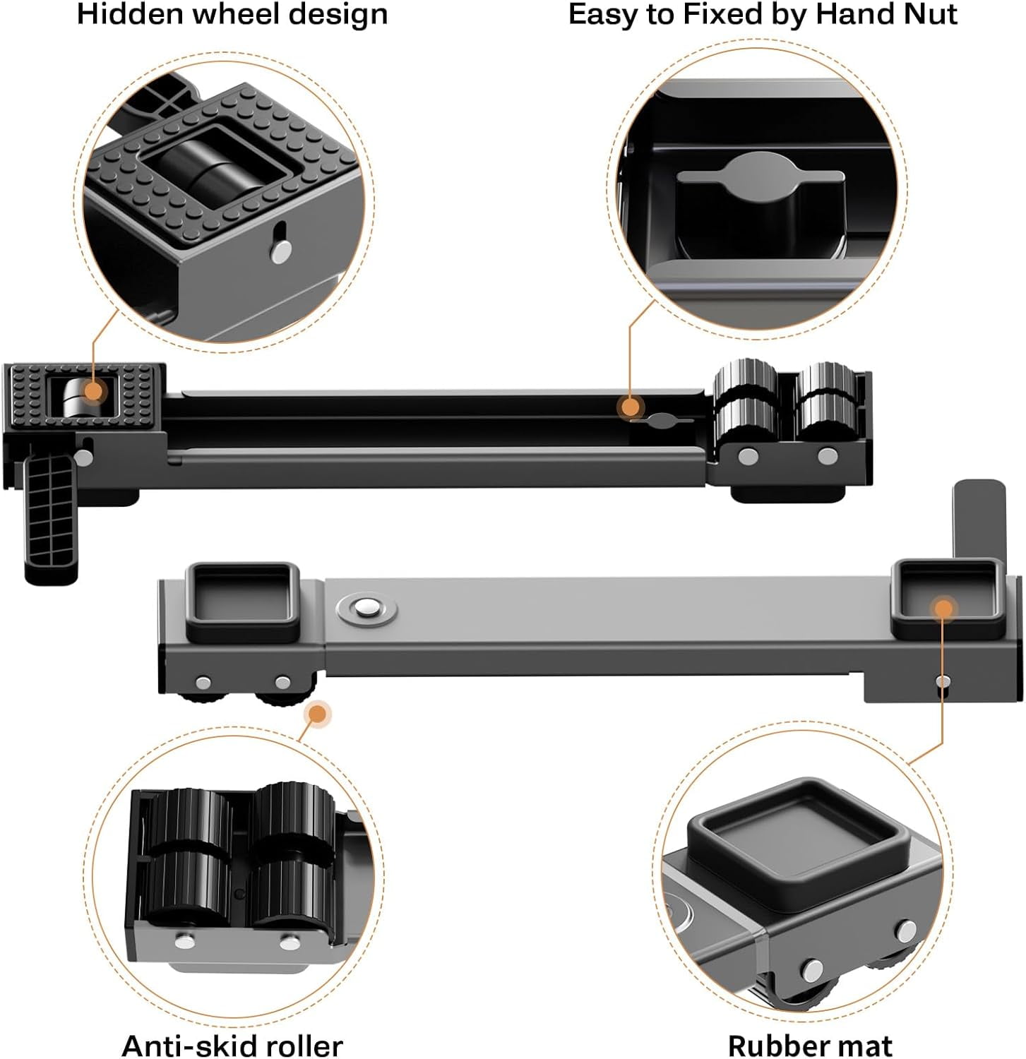 Appliance Rollers Heavy Duty,Newest Extendable Appliance Sliders,Liftable Washing Machine Base,Easily Move Washer and Dryer Machines,Refrigerators,Furniture-Grey
