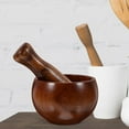 thumbnail image 6 of OUNONA Wooden Pestle Set for Home Use Dark Brown Easy to Clean Versatile 1 Set, 6 of 6