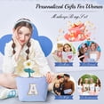 thumbnail image 5 of YOOLIFE Personalized Gifts for Women, Initial Makeup Bag with Makeup Pouch Cosmetics Organizer Bag Cute Makeup Bag Wedding Mothers Day Gifts Wedding Gifts for Sister Wife Friend Female Mom Blue N, 5 of 7