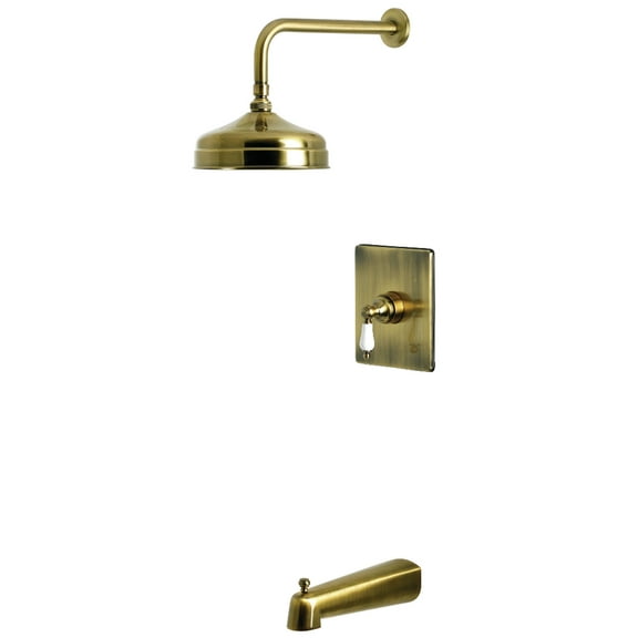 Kingston Brass KB6343PL Demure Single-Handle Pressure Balanced Tub and Shower Faucet, Antique Brass