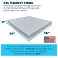 thumbnail image 2 of (2 Pack 2" x 20" x 20"Gel Memory Foam (High Density Base, Used for Chair Cushion Replacement, Dining Chairs, Wheelchair Seat Replacement), 2 of 4