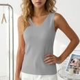 thumbnail image 6 of TKLPEHG Sleeveless Tank Tops for Women Casual Basic Tank Tops Solid Color Tshirt Loose Fit Shirts V-Neck Fashion Summer (Gray,XXXXL), 6 of 9