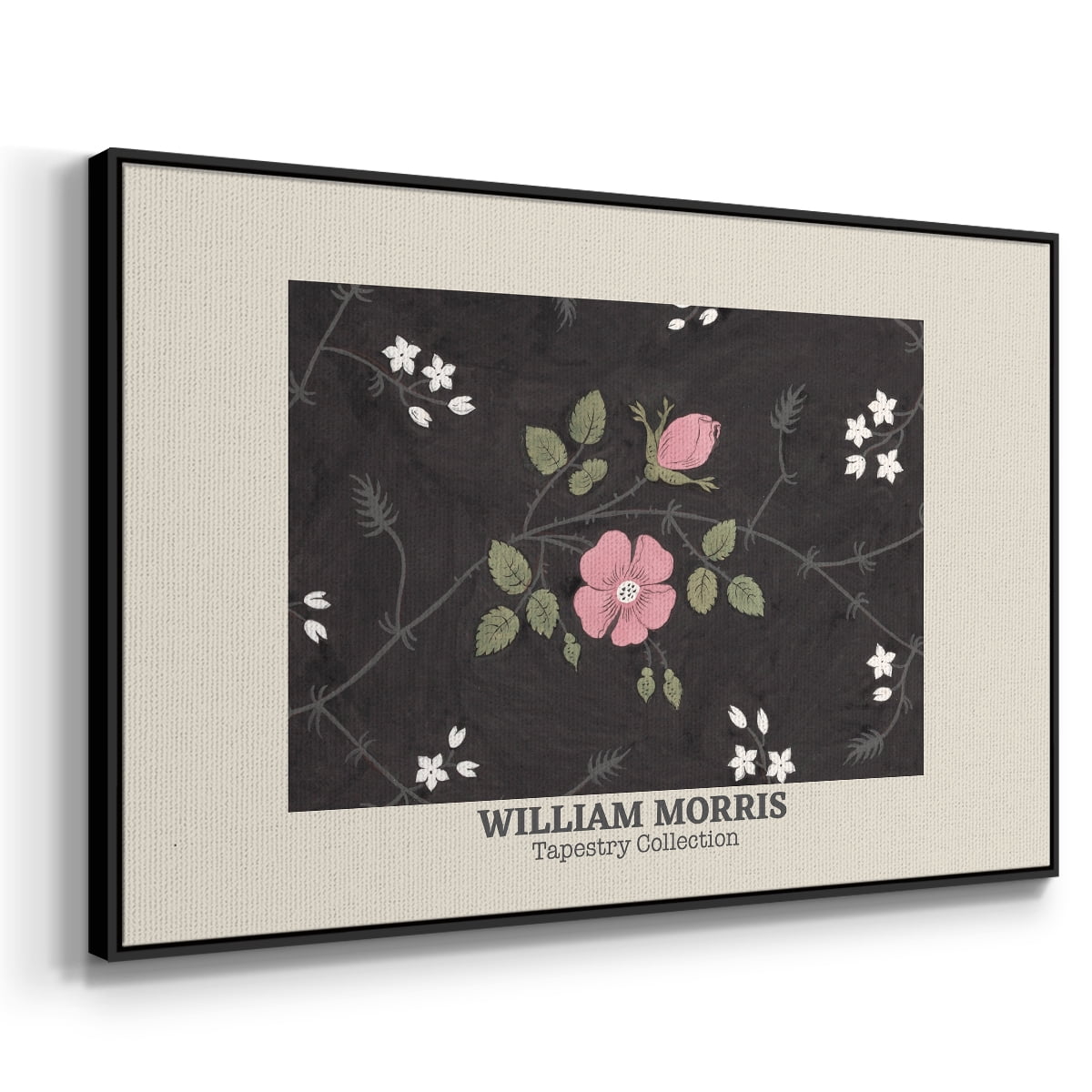 Vintage Abstract Print-LIII Framed in Black Wood Gallery Wrapped Canvas 17 in. x 25 in.