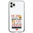 thumbnail image 1 of DistinctInk Clear Shockproof Hybrid Case for iPhone 12 MINI (5.4" Screen) - TPU Bumper, Acrylic Back, Tempered Glass Screen Protector - Me & My House We Will Serve the Lord, 1 of 2