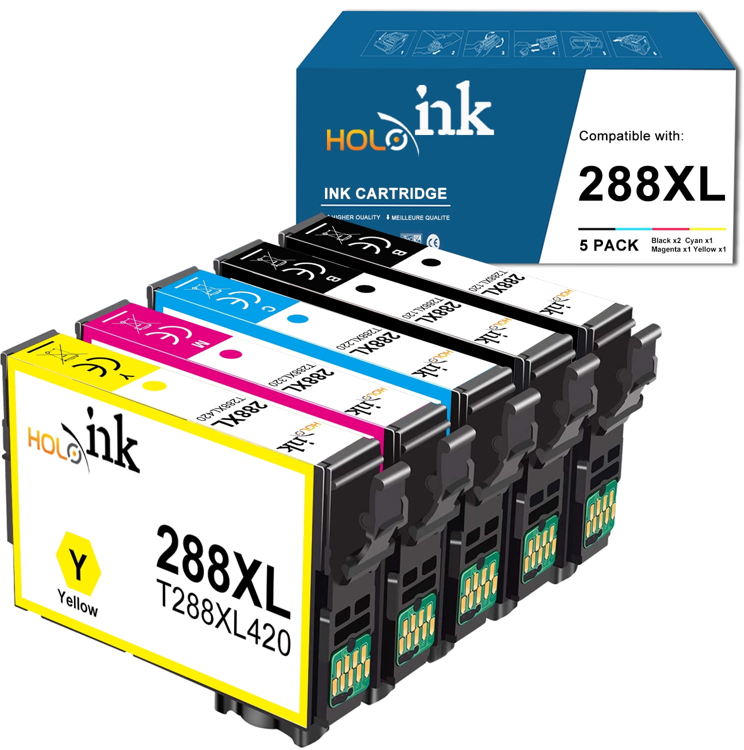 myCartridge Remanufactured Ink Cartridge Replacement for Epson 288XL 288 XL T288XL for Epson XP-430 XP-330 XP-434 XP-440 XP-446 XP-340 Printer Ink Cartridges 1 Black,1 Cyan,1 Magenta, 1 Yellow 