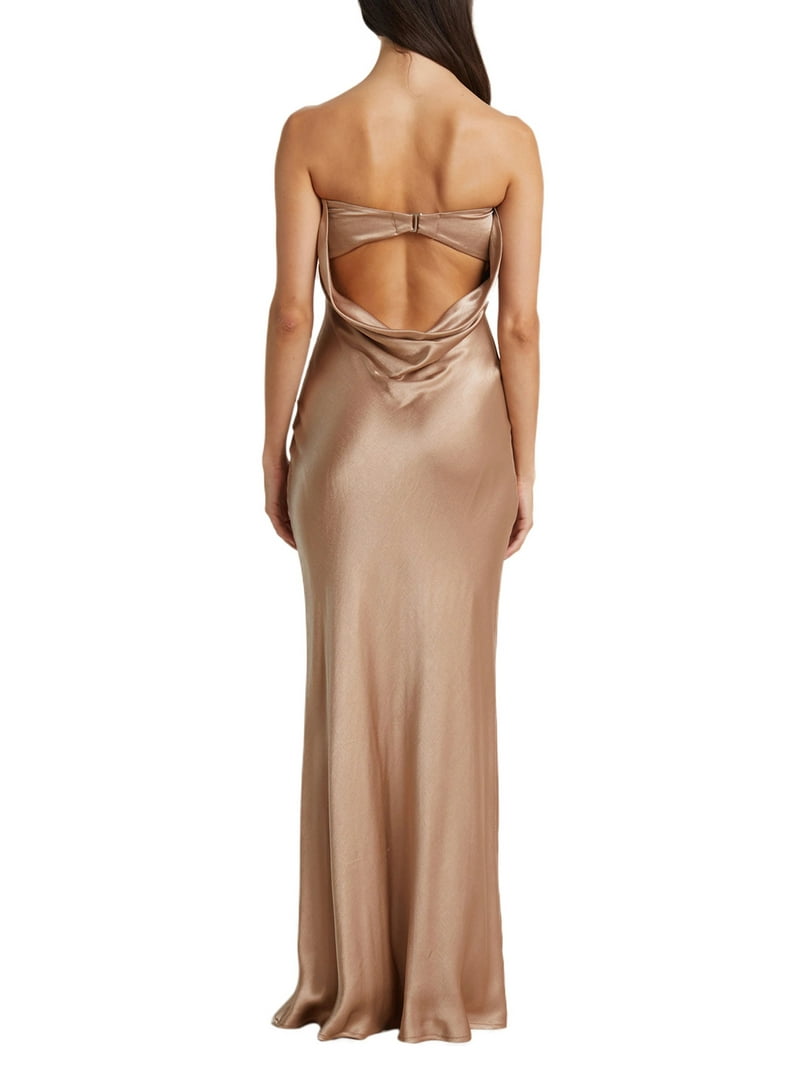 Liacowi Women's Sexy Hollow Out Maxi Dress Sleeveless Strapless Backless  Dress High Elegant Evening Party Prom Formal Dress - Walmart.com