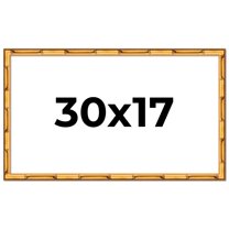 30x17 Frame Gold Bamboo Solid Wood Picture Frame | 1 Inch Moulding Width | Interior Frame Depth