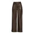 thumbnail image 4 of Time and Tru Women's High Rise Faux Leather Wide Leg Trousers – Regular, Short, Long Inseams Available, 4 of 7