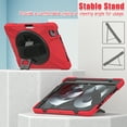 thumbnail image 4 of Allytechgroup Shockproof Case for Apple iPad Pro 11 Inch Case M4 2024, Kickstand Hand Strap Shoulder Strap Rugged Case Kids Friendly Bumper Shockproof Case for iPad Pro 11" 2024,Red, 4 of 9