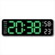 thumbnail image 1 of Reloj de Pared Digital Grande Pantalla de Temperatura y Humedad Semana Reloj Despertador de Mesa LED Electrónico 12/24H Verde, 1 of 5