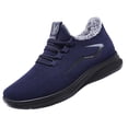 thumbnail image 2 of EKVAHL Orthopedic Slip On Walking Sneakers for Women, Breathable Mesh Arch Support Wide Width Athletic Shoes, Fleece Lined Outdoor Workout Daily Fitness Trainers Blue, 2 of 5