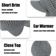 thumbnail image 4 of Hat with Brim Ear Flaps Fleece Lined Ski Cap Winter Beanie Cozy Ear Flap Stocking Hat Wool Beanie Trapper Hat Cuff Cap Coldshield Trapper Knit Beanie Hats with Visor & Ear Flaps Grey, 4 of 8