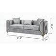thumbnail image 2 of Velencia Modern Sofa with Wood Frame & Velvet Fabric|Silver|G150109224, 2 of 5