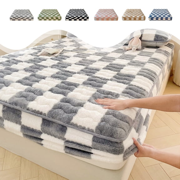 Nkmbld Fitted Sheet Protective Cover for Bed Mattress Pocket Fitted Sheet Breathable Non Slip , King, Gray
