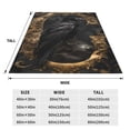 thumbnail image 3 of Bixox Fleece Blanket Gothic Raven Portrait Pattern Super Soft Double-Sided Microfiber Flannel Blanket for Sofa, Bed, Couch,Suitable for All Seasons -, 3 of 5