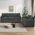 thumbnail image 4 of FamiTOP Chenille 69” Love Seat & 89” 3-Seat Sofa w/Thick Seat & Backrest Cushions, Modern Couch Set with Soft Pillows, Upholstered 3 Seat & 2 Seat Sofa w/Sturdy Frame for Office, Living Room, Gray, 4 of 7