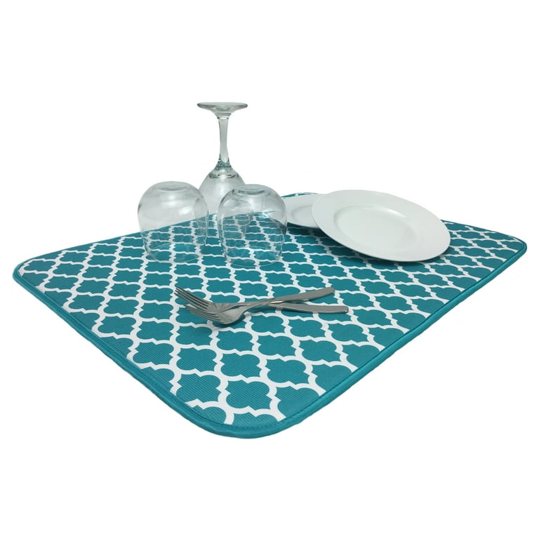 T-Fal Microfiber Dish Drying Mat Reverses to Mesh, Set of 2 - Pebble