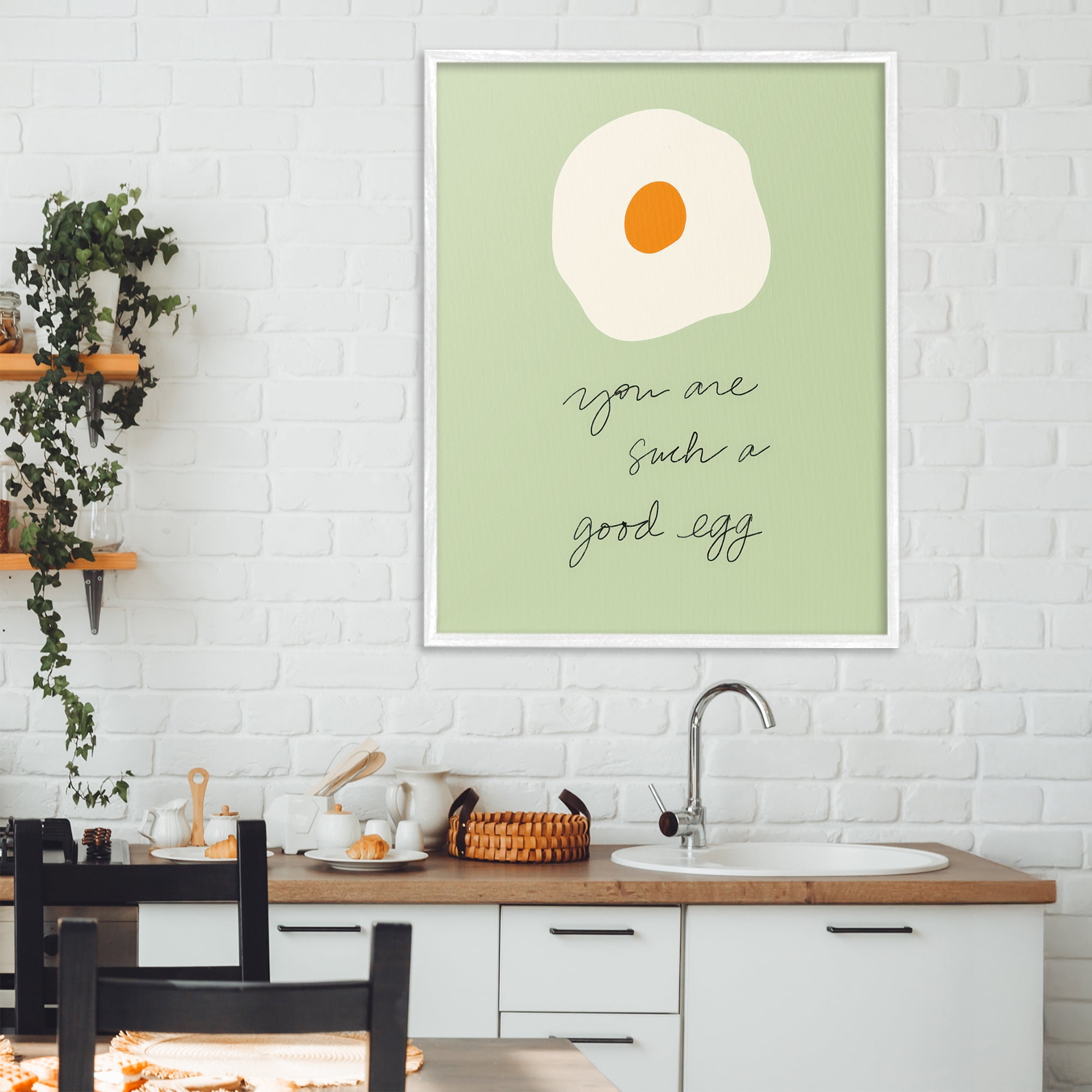 Stupell Industries You Are A Good Egg White Framed Giclee Art, design by SD Graphics Studio