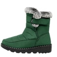 thumbnail image 2 of OKBOP Women's Winter Boots Mid-Calf Zip-Up Faux Fur Trim Insulated Chunky Sole Round Toe Low Heel Warm 36, 2 of 5