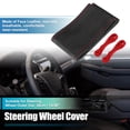 thumbnail image 2 of Funda universal para volante de coche con aguja e hilo de 38 cm de diámetro para coche camión cómoda piel sintética negra, 2 of 8