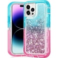 thumbnail image 4 of For Apple iPhone 14/13/12/11  Shockproof Glitter Liquid Defender Women Girls Case Cover, 4 of 12