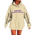 thumbnail image 3 of Moonsky Sudadera con capucha de moda para mujer de la cantante pop Dem/0n HUNTR/X con jersey corto, suave y cómoda, top de manga larga para uso informal en primavera, otoño e invierno. (Beige M), 3 of 4