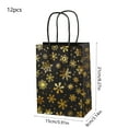 thumbnail image 3 of 12 Pcs Christmas Party Favors Bags Black and Gold Christmas Goodie Gift Paper Bags with Handles Xmas Tree Reindeer Snowflake Candy Treat Pouch for Xmas Party Decoration Holiday Supplies, 3 of 6