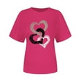 thumbnail image 6 of Goodtrade8 Valentines Shirts Womens Short Sleeve Plus Size Ladies Valentines Day Love Crew Neck Heart Printed Casual Womens T-Shirts, 6 of 7