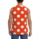 thumbnail image 4 of Fotbe Orange And White Polka Dot1 Men's Camiseta sin Mangas Estampada para Hombres, Playera Casual para Gimnasio, Entrenamiento, Playa-Small, 4 of 7