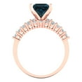 thumbnail image 4 of Clara Pucci 14K Rose Gold Princess Cut 2Ct Natural London Blue Topaz Engagement Ring + Matching Band - Luxury Box Included, 4 of 7