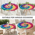 thumbnail image 7 of Colorful Rainbow Tie Dye Spiral Pattern Round Fitted Tablecloth with Elastic Edge,Dining Table Cover Waterproof,Outdoor Round Tablecloth for Camping,Dining,Indoor and Outdoor, 7 of 7