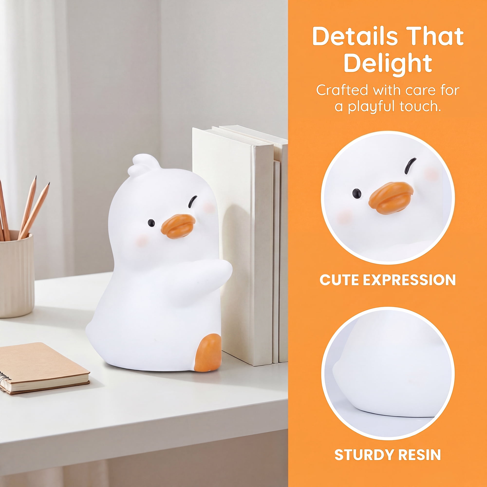 Unique Bargains 2Pcs Modern Resin Book Stoppers Book Ends White 6.7*3.9*5.1inch