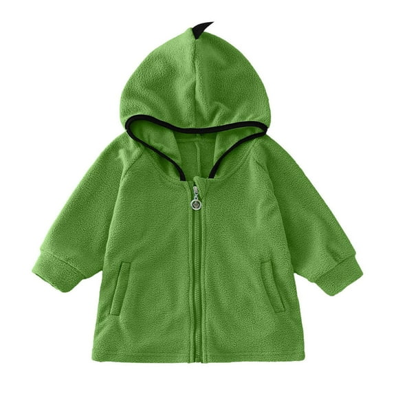Baby Hooded Sherp𝐚 Jacket Toddler Boys Girls 3D Dinosaur 𝐏olar 𝐅𝐥eece Jacket Coat Zip up Fall Winter Clothes