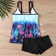 thumbnail image 4 of Maillots de Bain Deux Pièces pour Femmes, Tankinis Deux Pièces pour Femmes Col Rond Blouson Haut de Tankini avec Shorts Maillots de Bain Modestes Grande Taille P-5TG Liquidation Vêtements pour Femmes, 4 of 5