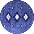 thumbnail image 1 of Ahgly Company Indoor Round Abstract Blue Contemporary Area Rugs, 7' Round, 1 of 4
