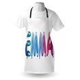 thumbnail image 3 of Emma Apron Feminine Girl Name Design with Ornate Balloons Mainstream Female Themed Illustration, Unisex Kitchen Bib Apron with Adjustable Neck for Cooking Baking Gardening, Multicolor, by Ambesonne, 3 of 3