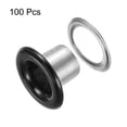 thumbnail image 3 of Uxcell 100PCS Grommets Eyelets 1/5 Inch (5mm) ID Hole Metal Self Backing Eyelet with Washers for Leather Black, 3 of 6