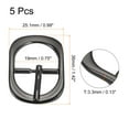 thumbnail image 2 of Uxcell 5Pack 0.75" Single Prong Belt Buckle Oval Center Bar Buckles for Leather Craft, Dark Grey, 2 of 7