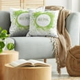 thumbnail image 5 of Ambesonne Spring Throw Pillow Cover 2 Pack, Green Leaves Corolla Circle, 16", White and Lime Green, 5 of 5