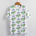 thumbnail image 3 of Green Cocktail Pattern Women's T-Shirt Short Sleeve T Shirts Tops Tee Ladies Loose T, 3 of 6