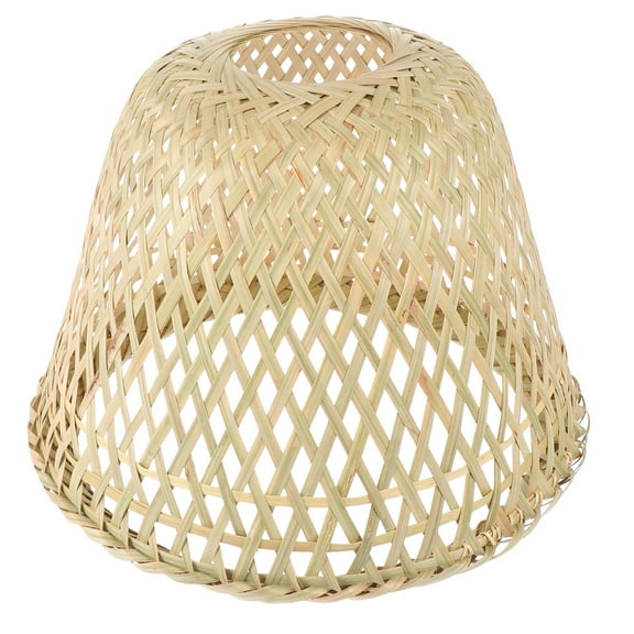 2 Pieces Rattan Lamp Shade Lampshade Chic Light Accessory 24x24x21cm Khaki