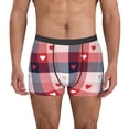 thumbnail image 2 of Goofa Heart Plaid Printed Men's Boxer Briefs Underwear, Moisture-Wicking Underwear, Trunk,Soft and Breathable Cotton Underwear-X-Large, 2 of 9
