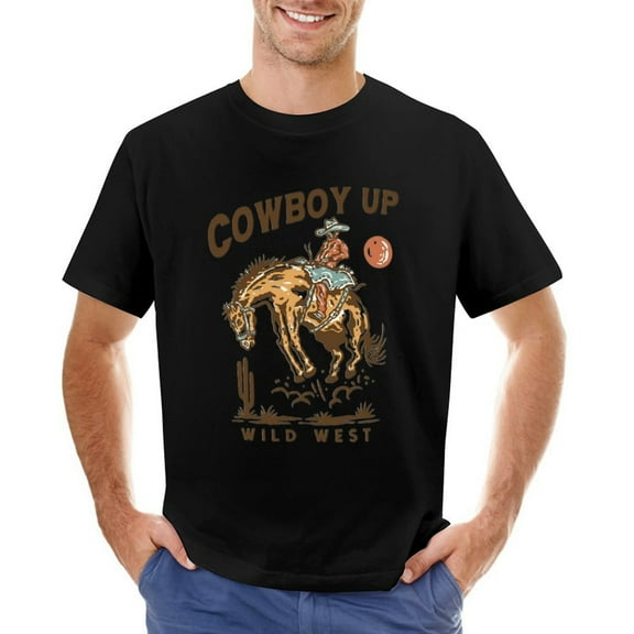 Vintage Cowboy Rodeo T-Shirt Men's Illustration Western Tee