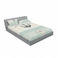 thumbnail image 3 of Ambesonne Nautical Fitted Sheet & Pillow Sham Set, Vintage Marine Anchor, Twinxl, Seafoam Beige and Black, 3 of 3