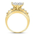 thumbnail image 2 of 10kt Yellow Gold Womens Round Diamond Heart Cluster Bridal Wedding Engagement Ring 1.00 Cttw, 2 of 4