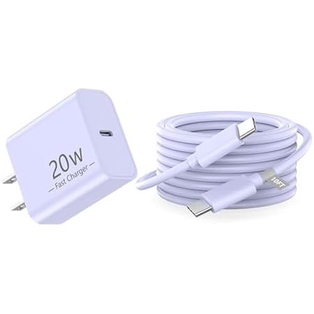 Quyaojz for iPhone 17 16 Pro Charger Fast Charging 20W USB C Fast Charger Block with 10FT Long USB C to C Charging Cable Compatible With iPhone 17/17 Pro/Air/16/16 Plus/16 Pro/1515 Purple