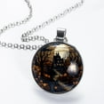 thumbnail image 2 of Halloween Cemetery Elegant Circular Glass Pendant Necklace, 2 of 5