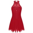 thumbnail image 4 of CHICTRY Womens Halter Shiny Rhinestones Skating Dress Strappy Back Dancewear, 4 of 7